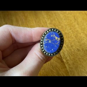 Blue marble ring